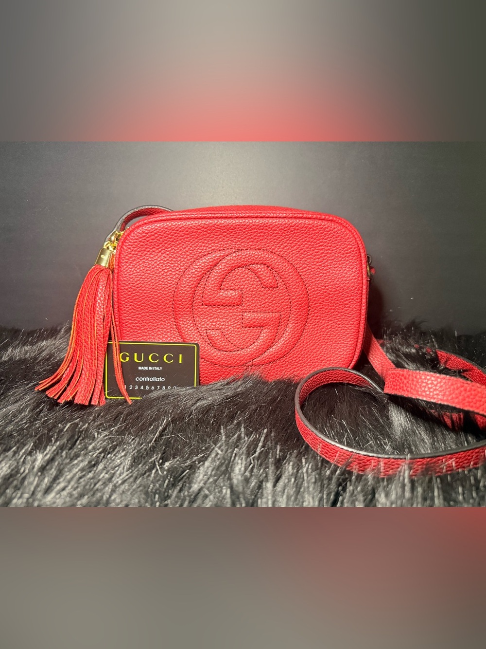 Red Soho Leather Disco Crossbody Bag